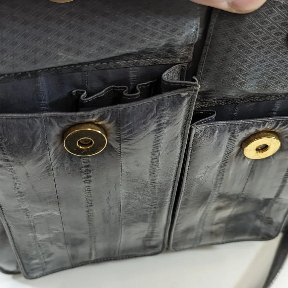 Leather of  the Sea Gray Square Structured Purse - Picture 5 of 9